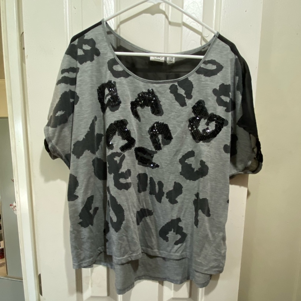 cute black and grey cheetah dress shirt